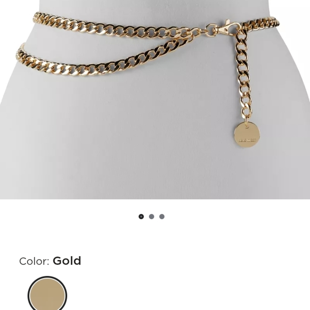 Nine West Gold Chain Belt L-XL